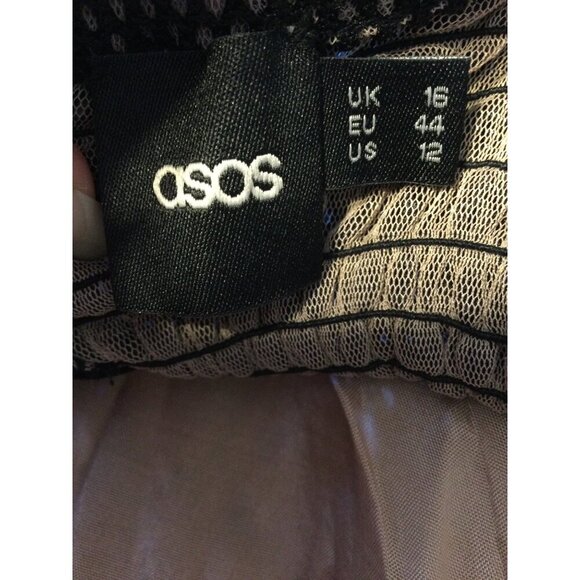 ASOS Embroidered Mesh Overlay Bustier Dress Black Whimsigoth Fairygrunge 12 - Picture 4 of 14